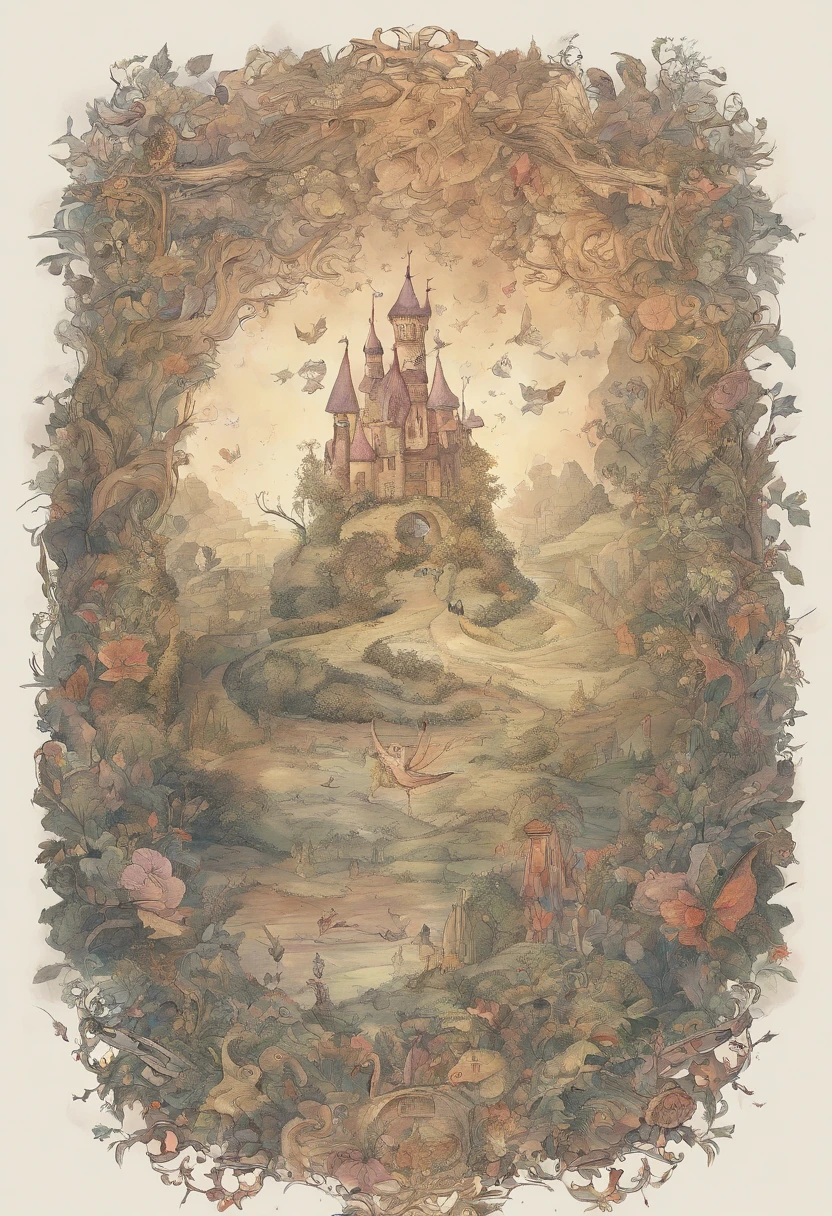 <lora:Richard Dadd Style:1>by Richard Dadd Style - fairies dancing in a circle on top of a hill with a blue sky Arthur Rackham style