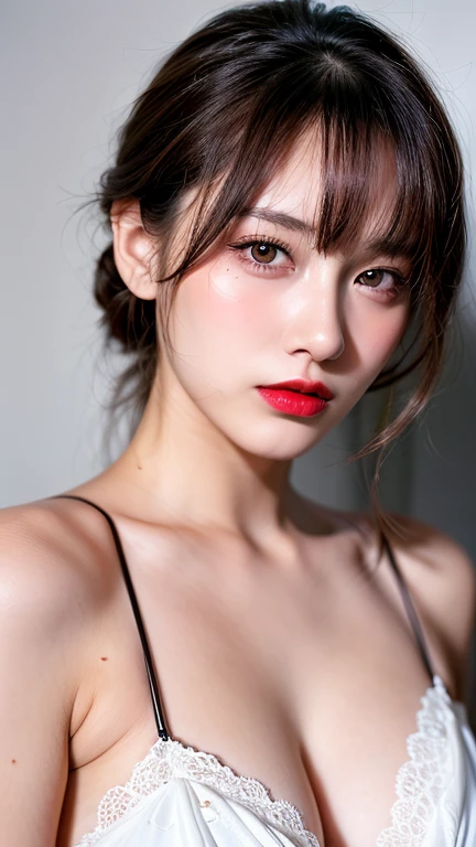 (8ก, Highest quality: 1.2), Extremely detailed, thorough resolution, (realistic, realistic photo: 1.37), Portrait, high definition RAW color photograph, professionally arrested, high definition and beautiful, high definition, 8ก Image wallpaper, Amazing details, Big file size, highly detailed beautiful girl, Extremely detailed face, Finely defined eyes, The skin has a fine texture., Every feature is meticulously displayed., The fingers were neatly outlined., The nose has a precise shape., expressive lips red lipstick , perfect anatomy, background is not blurred, one story, (20:1.2), Twenty generations, cute girl, realistic