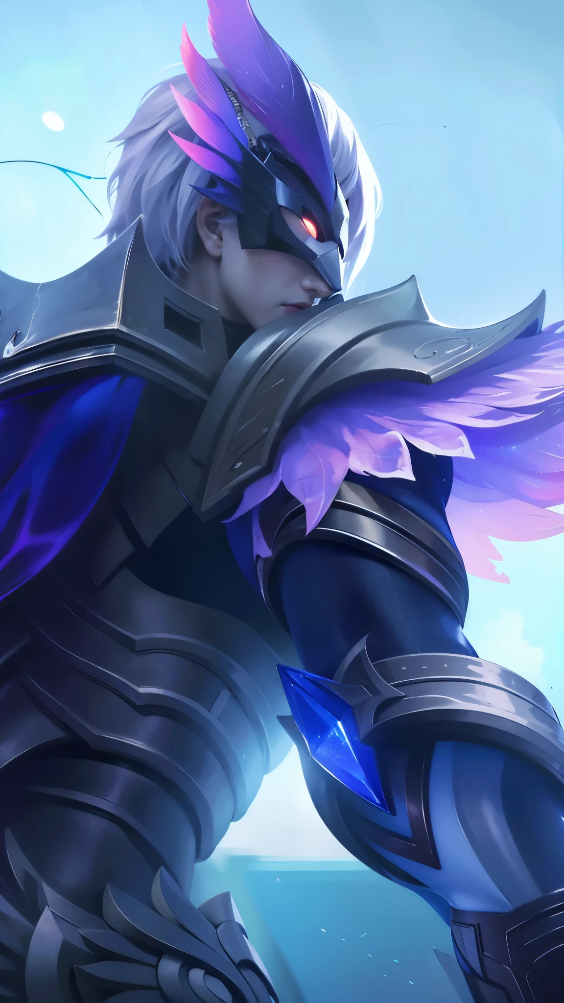 a close up of a boy in a costume with and mask, king of time reaper, mobile wallpaper, 8 k hd wallpaperjpeg artifact, 8k hd wallpaperjpeg artifact, mobile legends, official splash art, 8k, ultra hd, ultra detailed texture, hyper realistic, masterpiece, detailed texture, detailed face, detailed skin, detailed lighting, (photorealistic:1.5), best quality, beautiful lighting, cinematic lighting, professional lighting, ultra highres, realistic, detailed hair, real hair, high quality, (realskin:1.5), extremely detailed, finely detail, ultra-detailed, smile