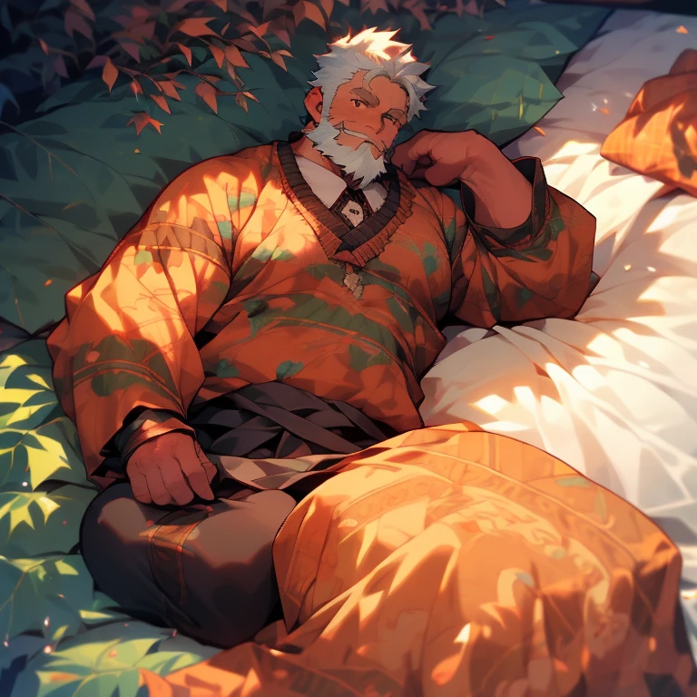 A fat middle-aged man is looking at the viewer and holding his crotch, use uma cueca box branca, cabelo preto curto, (obesidade: 0.7), 50 anos, Nerd, shy, (((sentado na cama, pernas abertas))), em um pequeno quarto privado empoeirado, copos, cabelo fino casual, Thick neck and round face with a lot of fat, suando, Sozinho, Asian, sentido muito prazer. sem roupa, nu.