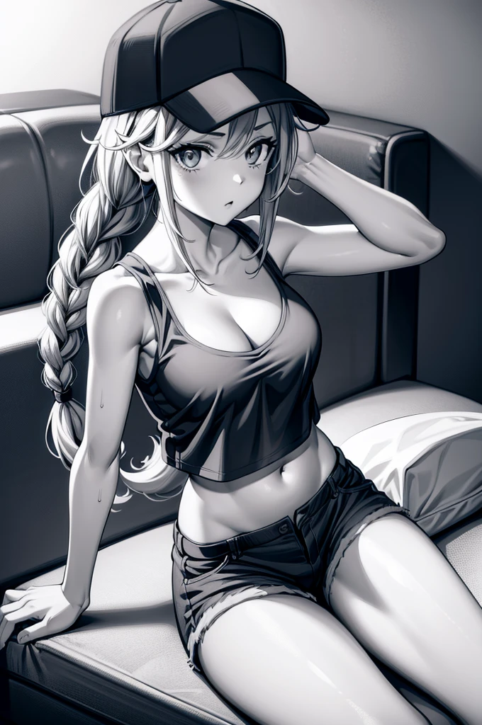 Shiny blond hair, very long hair, sophisticated haircut, ((((hair fully braided)))), ((small twisted braids)), thin and oval face, submissive, ((((tight wool crop top)))), ((((tight skirt)))), cute and blushing 18 years old anime girl, look away because she is embarrassed and blushes, bright blue eyes, detailed face, detailed members, detailed arms, detailed hands, Girl lying, tied by ropes, shackled, can no longer move, tied tightly, very hard tied up with lots of ropes, hampered by so many ropes that she can no longer move, bound hands and feet, ropes tie his whole body, tied extremely tightly and forcefully to her bed by a lot of ropes, its limbs are strongly tied together by ropes, his torso is tied up with thick cords, her chest is so tied up with ropes that it sticks out, her legs are tied tightly with thick ropes, his hands are tied behind his back with ropes, she can no longer move her feet, her hands which are tied by thick ropes, she desperately tries to free herself, likes to be tied tight with big ropes, likes to be immobilized by big ropes, lying down, his hands and feet are strongly tied to the railing of his bed, his legs are pressed together and tied with ropes, its limbs are held vigorously by imposing ropes, her hands are tied securely behind her back by ropes, her chest is compressed by strong ropes, she is pressed against her bed and restrained by large ropes, (shibari, arms behind the back:1.4), (hands on the back), (masterpiece, best quality) 1.5, 1girl, solo, (sexy, beautiful woman, perfect face, perfect eyes, perfect hands), samus aran, (hands on the back), Spread the legs, s&#39; ((lie in bed by big ropes)), ((close up of the girl)), ((((lie in bed)))), ((((arms tied behind the back, Legs Tied,La fille est allongée sur le ventre, La fille est allongée sur le sol:1.5)))), ((((girl seen from behind:1.4)))), ((((girl lying down on her stomach:1.4)))), ((((Outstretched arms:1.5)))), ((((Detailed hands:1.5))))