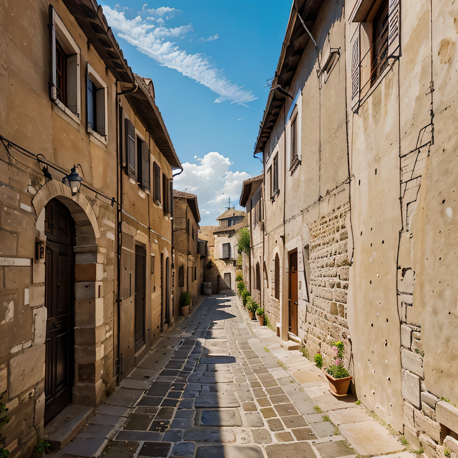 street, architecture, city, old, house, building, europe, town, narrow, italy, travel, buildings, urban, tourism, village, alley, road, stone, medieval, houses, historic, sky, view, wall, exterior