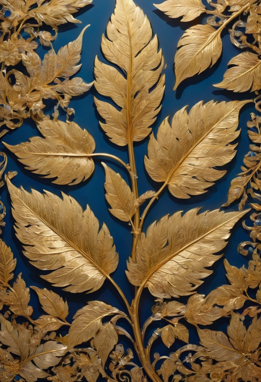 Gold Leaf Art, best quality, masterpiece, very aesthetic, perfect composition, intricate details, ultra-detailed, by Memphis