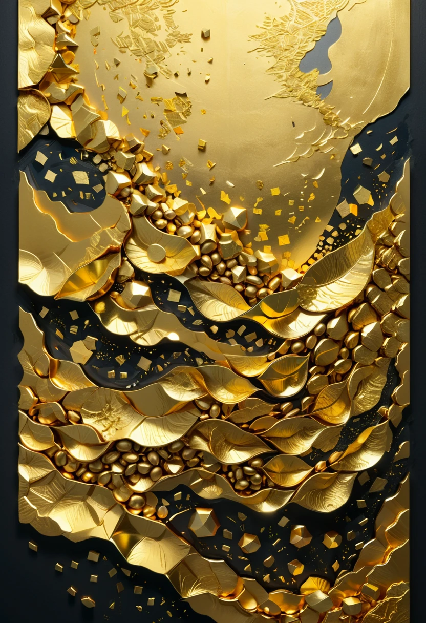 Gold Foil Art, by Dan Matutina, (masterpiece, best quality, Professional, perfect composition, very aesthetic, absurdres, ultra-detailed, intricate details:1.3)
