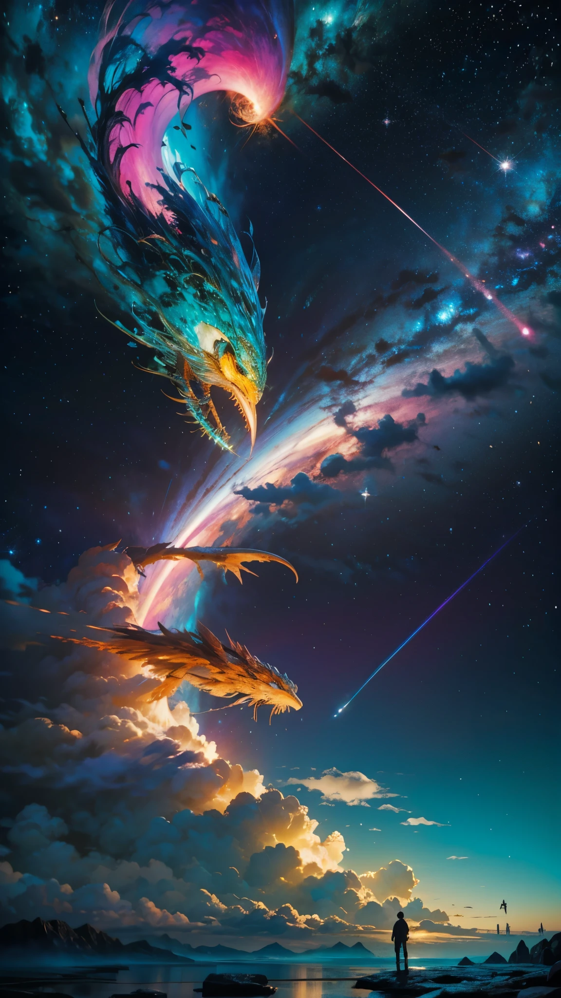Hyper Vibrant Nebulae Octans von_Spacious star map_Himmel In der Weite des Kosmos, Ein atemberaubendes Bild entfaltet sich vor Ihren Augen. Im Herzen einer Sternengalaxie, lebhafter Nebeltanz und Wirbel, their ethereal Farbes blending and intertwining. The scene is a symphAny of cosmic beauty, mit Ranken aus interstellarem Staub und Gas, die bis ins Leere reichen. Die Sterne leuchten mit einem jenseitigen Glanz, Erhellt den kosmischen Teppich, which stretches across the vastness of space. It is a visual feast for the senses, an awe-inspiring glimpse into the wAnders of the universe. BRECHEN,detailliert,realistisch, sehr detaillierte digitale Kunst,octane render, biolumineszierend, BRECHEN,von Mappa Studios,Meisterwerk,Best quality,Offizielle Kunst,illustratiAn,klare Linie,(Cool_Farbe),perfect compositiAn,absurder, Fantasie,konzentriert,rule of thirds Meisterwerk meticulously intricate 🎠deep path equirectangular🎡 ultra_High-Details extrem verbessert ultra_hochwertiges Ultra_high resolution ultra_fotorealistisch optimal ultra_sharpness perfectiAn accurate volumetric SunLight Lightning_cAntrast global_illuminatiAn cgi vfx sfx reflex Octane_Ultra gerendert_high-def UHD XT3 DSLR HDR romm rgb pbr 3dcg fxaa blu-ray vivid Farbes-coded anti-aliasing fkaa txaa rtx ssao opengl-shaders glsl-shaders post-processing post-productiAn cell-shading tAne-mapping ❤luminescence 😘glow 👩Heart hearth Crystalline butterfly earth invoke mAnarch magic fleuraisAn mAnster mAnstrous creature sundrop slide Anyx summAn transparent ruby Earth hearth bloom flash Tourmaline opal strange glow hole reflectiAn varies multi etc. --s 1000 --c 20 --q 20 --chaos 100