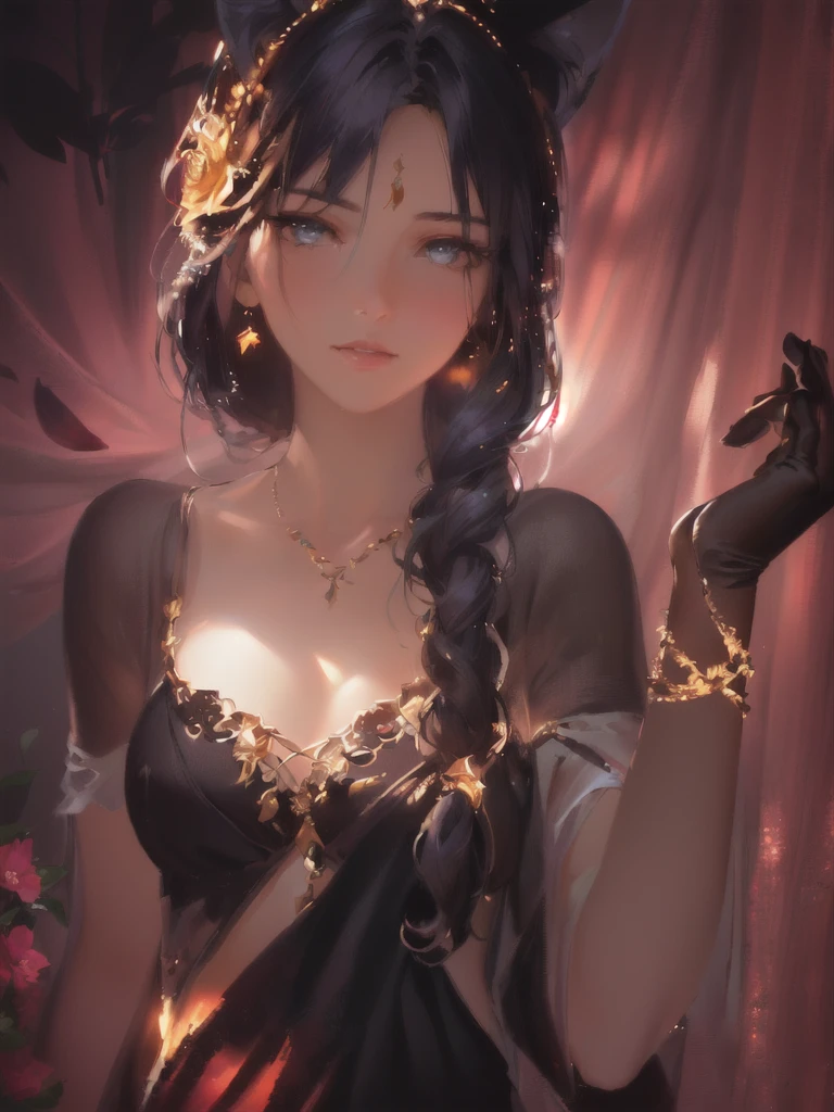 masterpiece, Best quality, (чрезвычайно подробные обои CG Unity 8k), (Best quality), (Best Illustration), (best shadow), absurdity, Realistic lighting, (abyss), beautiful detailed glow, painter Peter Morbacher, Sakura Branches, sakura flowers, glowing eyes