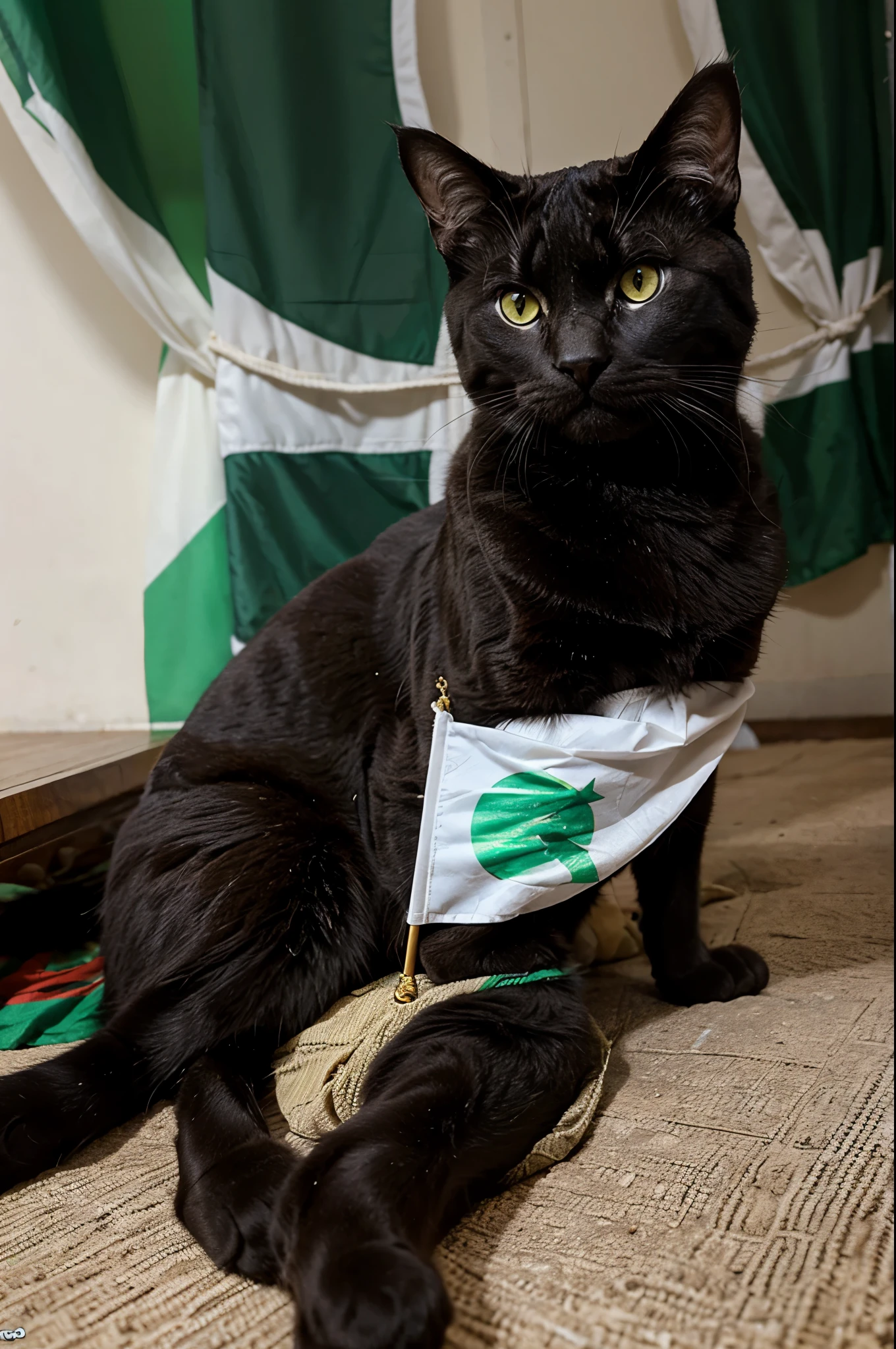 Cat with Pakistani flag