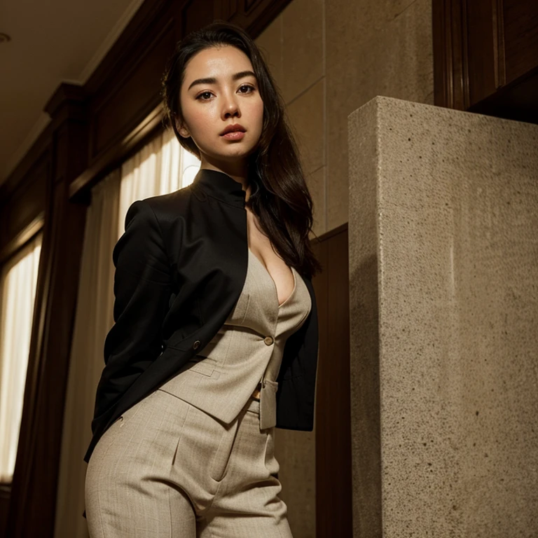 Jessica Henwick dressed in elegant suit