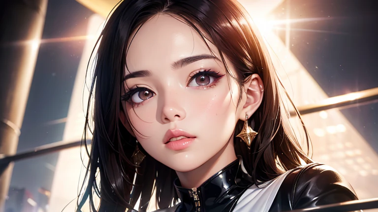 (muste piece:1.3), high resolution, Looking up at the night sky、Suddenly I looked up and saw something shiny、Flying smoothly, Highly detailed CG unity 8k wallpaper, Reality, photorealistic, Raw photo, beautiful detailed face, detailed cloth texture, detailed hair texture, perfect body, pretty face, anatomically correct, Highly detailed face and skin texture,, (beautiful hands), (fair skin, glossy skin:1.2), detailed eyes, symmetrical eyes,double eyelids, thin eyebrows, (glossy lips:1.4)