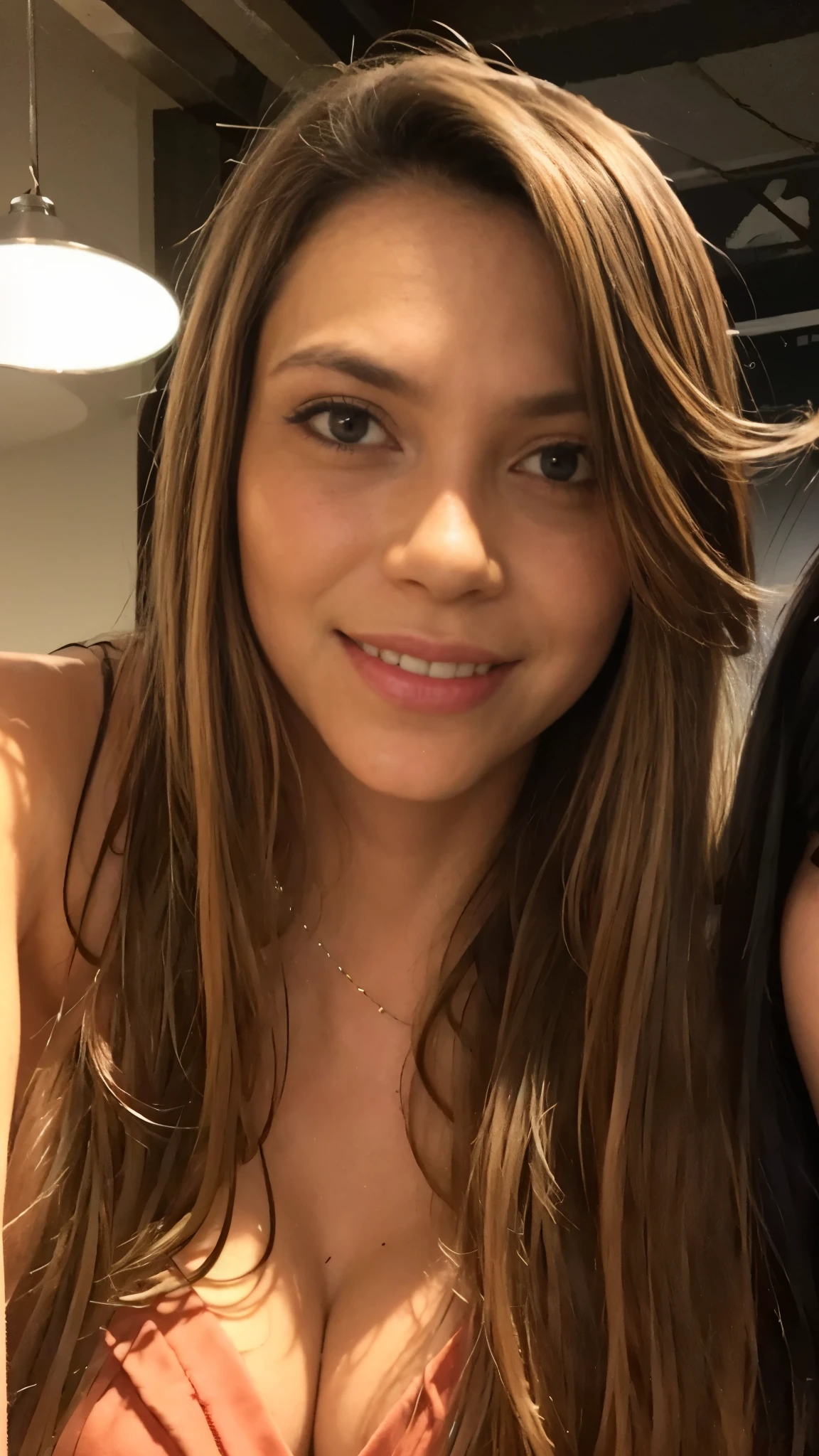 (realistic: 1.3), finely detailed, fine, Rembrandt lighting, (masterpiece: 1.2), (photorealistic: 1.2), (best quality), (detailed skin: 1.3), (intricate details), dramatic, ray tracing, cute girl, 25 years old, very black hair, wavy hairstyle, cute round face, plump lips, big light eyes, round nose, round cheeks, huge breasts, wide hips, very pale skin, moles, thin, red translucent blouse on a naked body , red panties, in the studio on a dark background, 8k uhd, dslr, soft-lighting, hiquality, film grains, Fujifilm XT3 random face, negative_hand