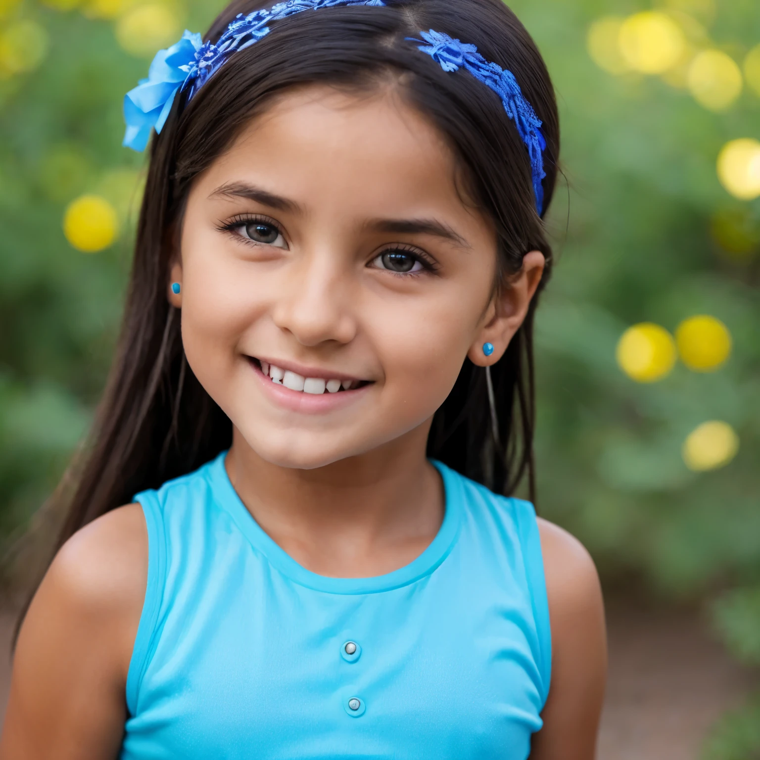 Maria, at 12 years old, has dark, straight hair that falls softly over her shoulders. His eyes are brown and expressive, reflecting curiosity and a serenity beyond his years. She is dressed in simple and modest clothes, typical of the time and culture in which she lives. Her posture is graceful and her face radiates a natural innocence. Maria has a gentle, welcoming smile that lights up her face as she observes the world around her with a mixture of curiosity and understanding.
