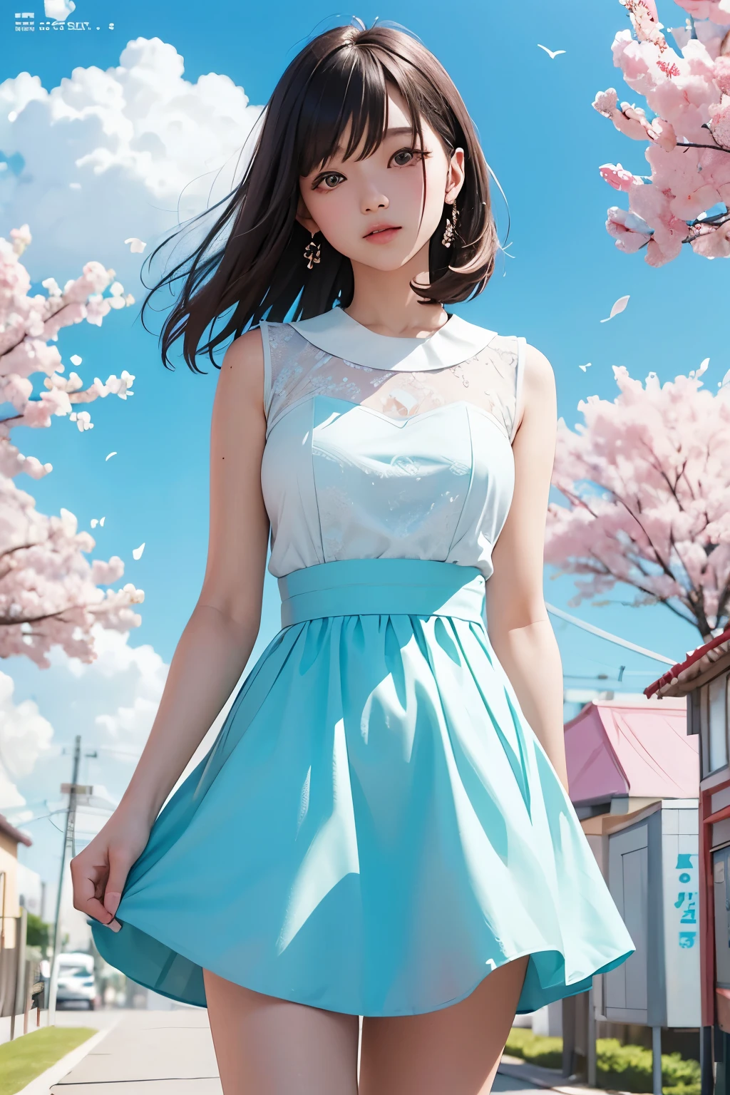Arapé girl wearing pastel colored dress in front of colorful background, official artwork, still promotion, official art, Photo shoot, Promotional photos, Aya Takano Color Style, Chiho, Promotional art, promo shot, colorful photos, promo still, Promotional images, Photo shoot, best artist, Portrait of a Korean ager, Twice's Tzuyu, Random Actions,