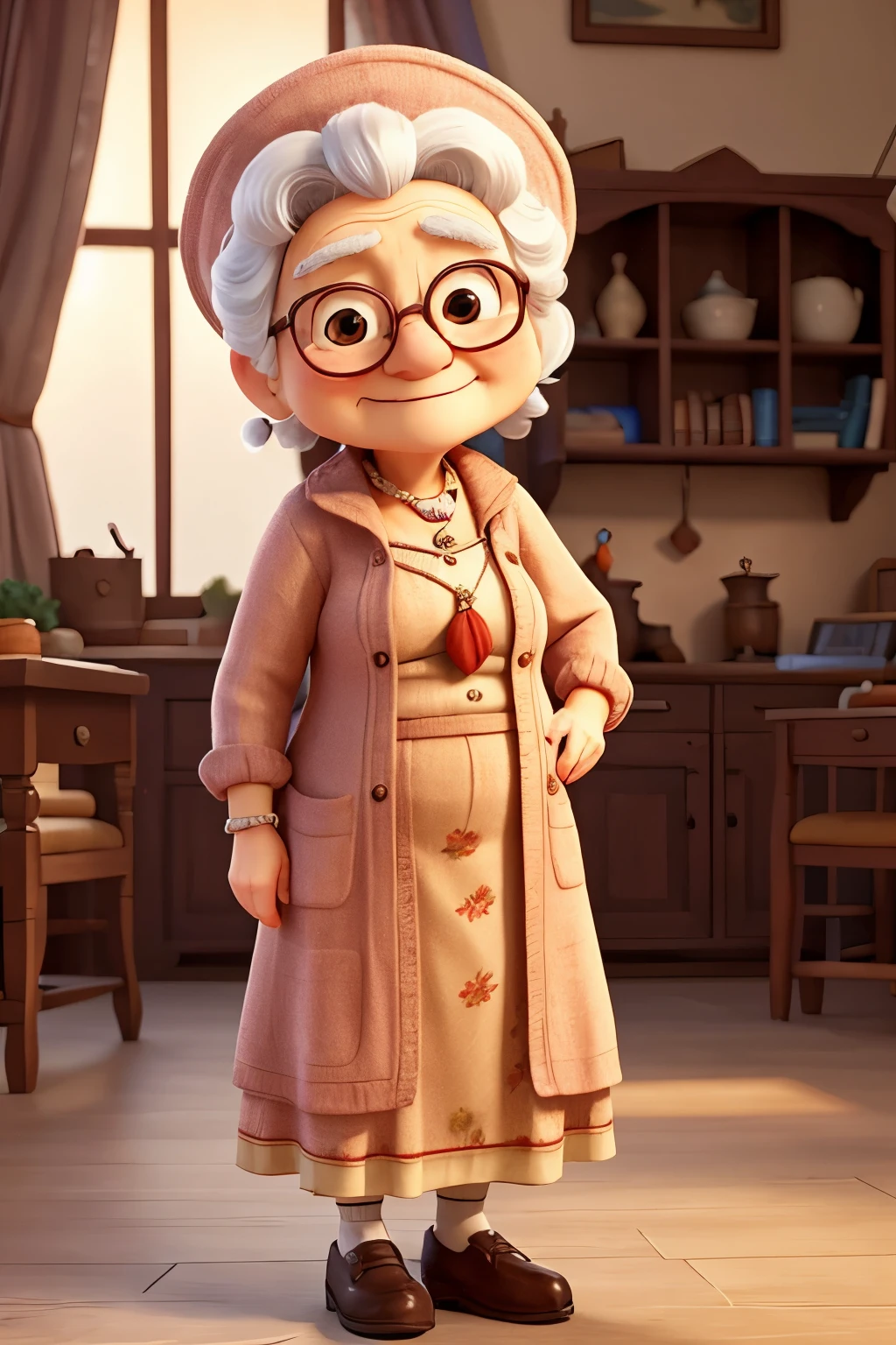 cute old woman plecie na drutach
