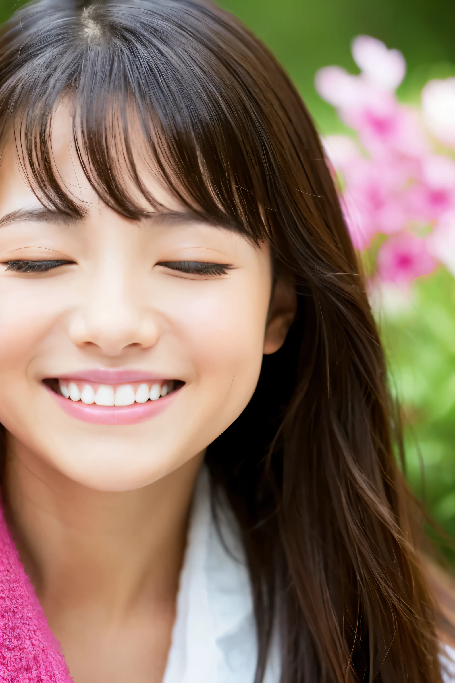 Close ~ eyes、smile、face down、happy、smile、close up face