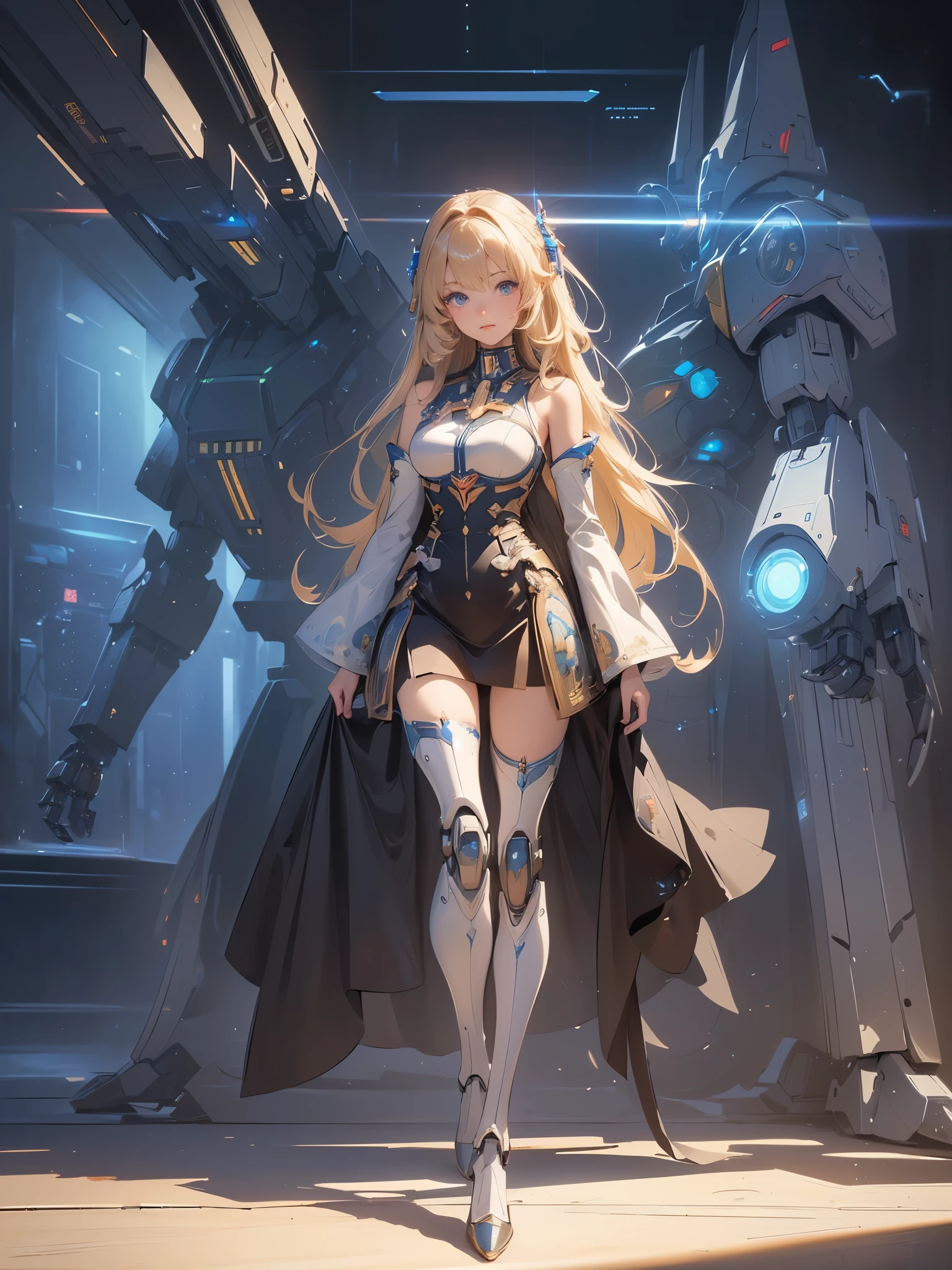 ((highest quality)),(ultra high resolution),(Super detailed),(detailed description),((The best CG)),(A masterpiece),super precision art,amazing drawing art,(Sci-fi art with precise details:1.5), (Mecha girl:1.5),
