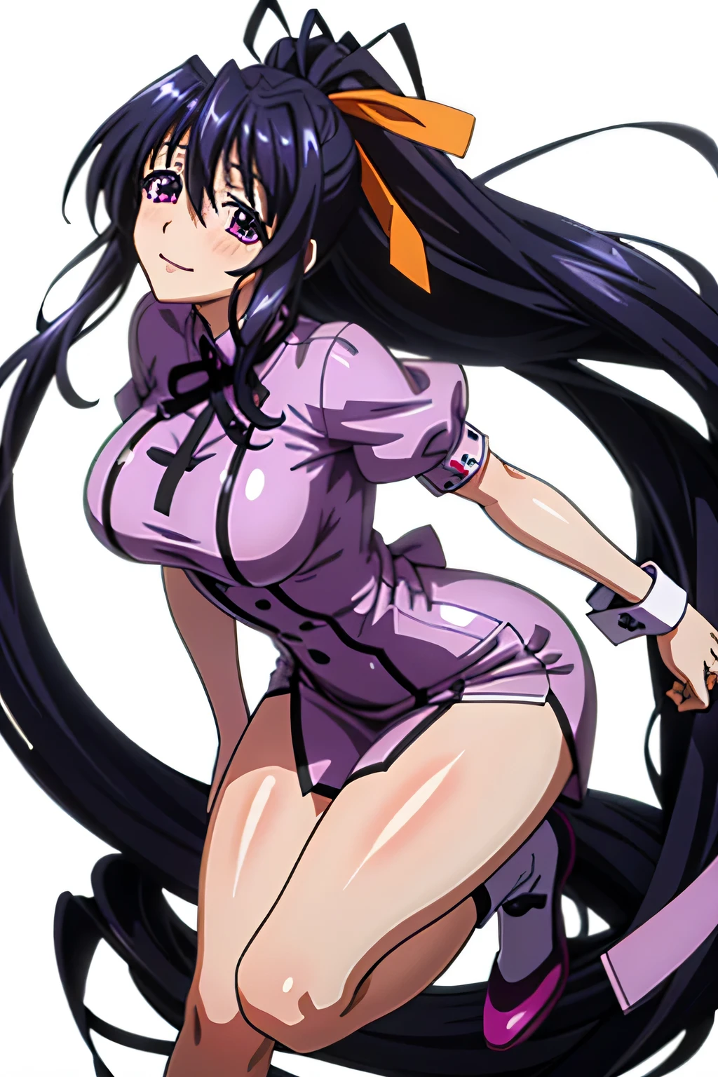 Himejima Akeno、long hair、(draw the eyes:1.2)、one person
、blush、smile
、You can see her chest
、squat
、white nurse uniform
、(highest quality)
、(fine skin:1.3)


