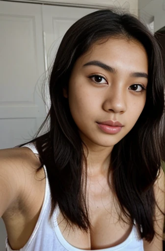 selfie of a beautiful 23 year old malay girl with freckles