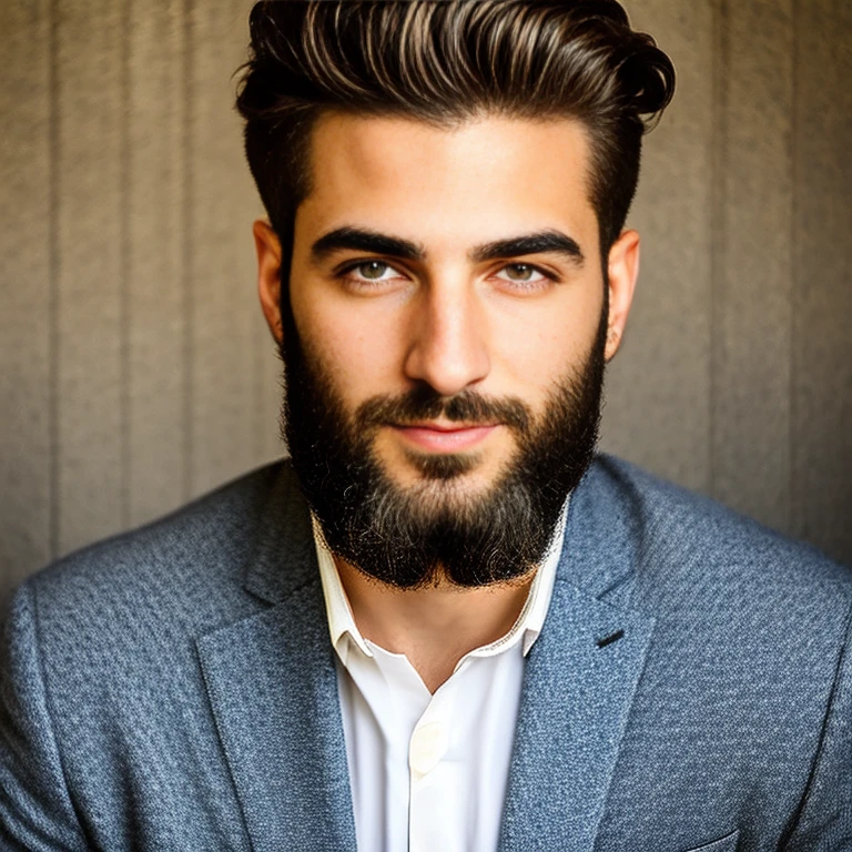 color photo of a Jewish man with a perfect face, stylish hair, short photo with 4k color.