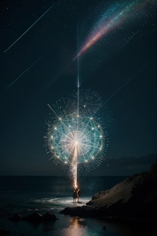 Imagine a magical scenario, where tiny glowing particles dance through the air, creating a spectacle of lights and colors. These particles are like miniature stars, emitindo um brilho suave e encantador.
The particles are small and delicate, flutuando graciosamente no ar. They are transparent, mas refletem a luz de maneira deslumbrante, creating a sparkling and magical effect.
As the particles move, elas deixam um rastro brilhante, como um rastro de poeira de estrelas. This trail may have a subtle color, como tons de azul, rosa ou verde, adding a touch of mystery and fantasy.
Particles can be controlled by wind or gravity, making them appear to float or fall gently and naturally. They can group together in small whirlpools or spread out in all directions., creating a dynamic and engaging effect.
By using these particles in your creations, you can add a touch of magic and enchantment. Elas podem ser usadas para criar um fundo estrelado, add a magical element to a scene or even simulate a fairy's glow.
Whatever the purpose, These particles are sure to add a touch of beauty and wonder to your visual creations.