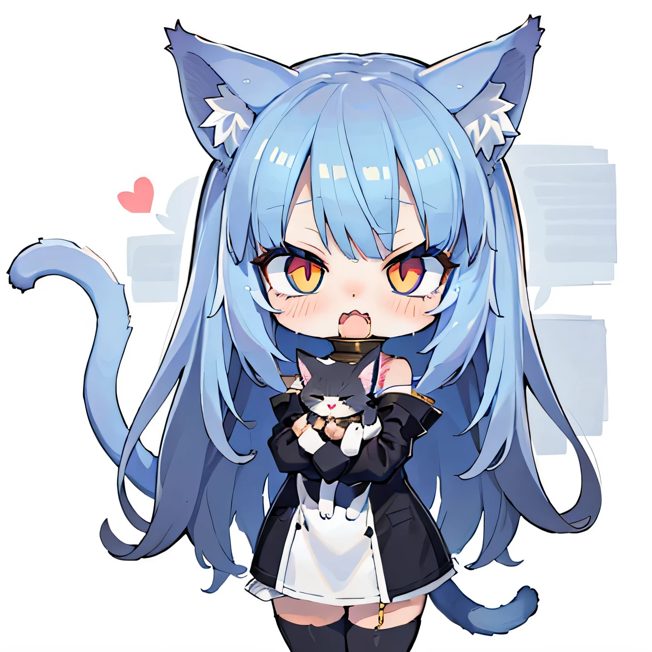(AHEGAO) anime girl with blue hair and cat ears holding a black cat, cute anime catgirl, anime catgirl, anime moe artstyle, anime girl with cat ears, holo is a wolf girl, cute!! chibi!!! catgirl, beautiful anime catgirl, nekomimi, very beautiful anime cat girl, anime cat, holo if a wolf girl (SNFW)