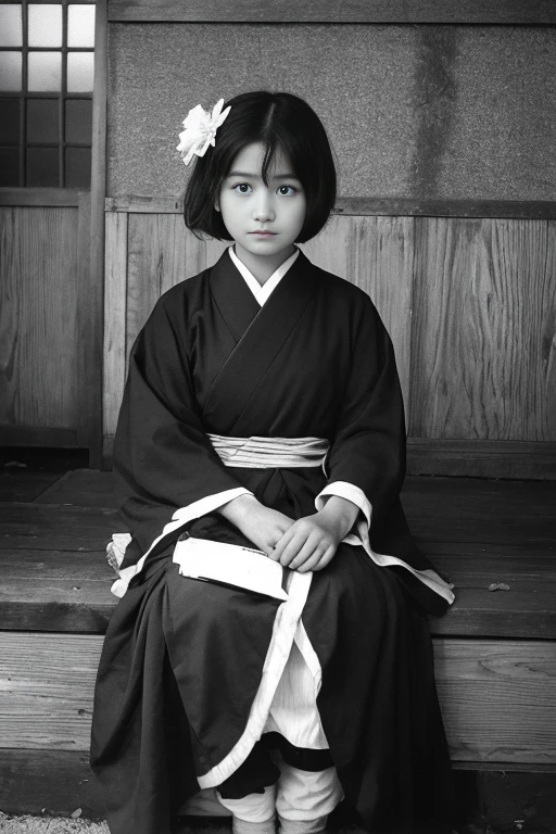 Curse, possession, curse, Japan, gender unknown, nationality unknown, age unknown, occupation unknown, full of mysteries, 1960s, old black and white photo, multiple people, old woman who looks