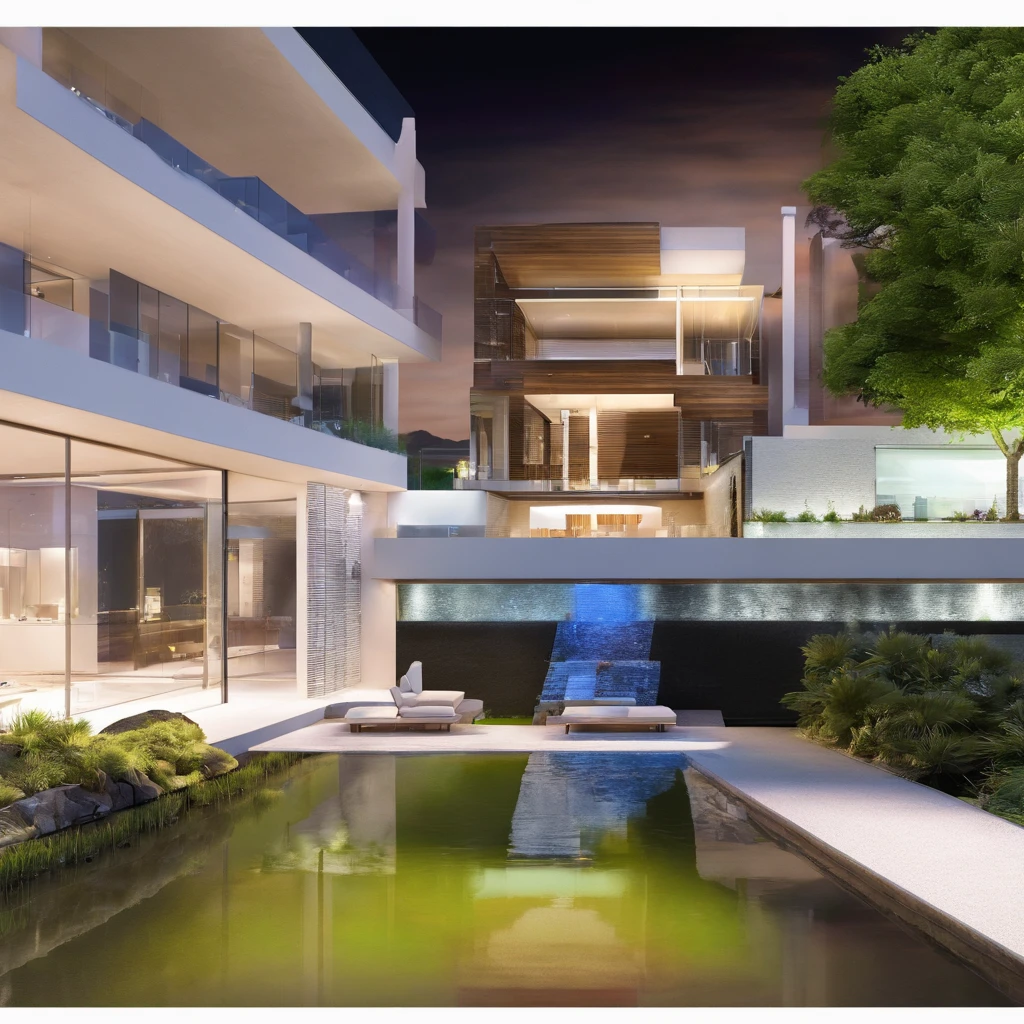 Masterpiece, realistic, breathtaking, High Quality, High Resolution, Field Stone faced 200,000 sq. ft. Mansion, Luxury, intricate details, water fountain in foreground working, Stunning, Masterpiece, Sunshine, Ray's Sparkle, golden hue. Architectural perfection, glorious, nighttime, moon shining, glowing