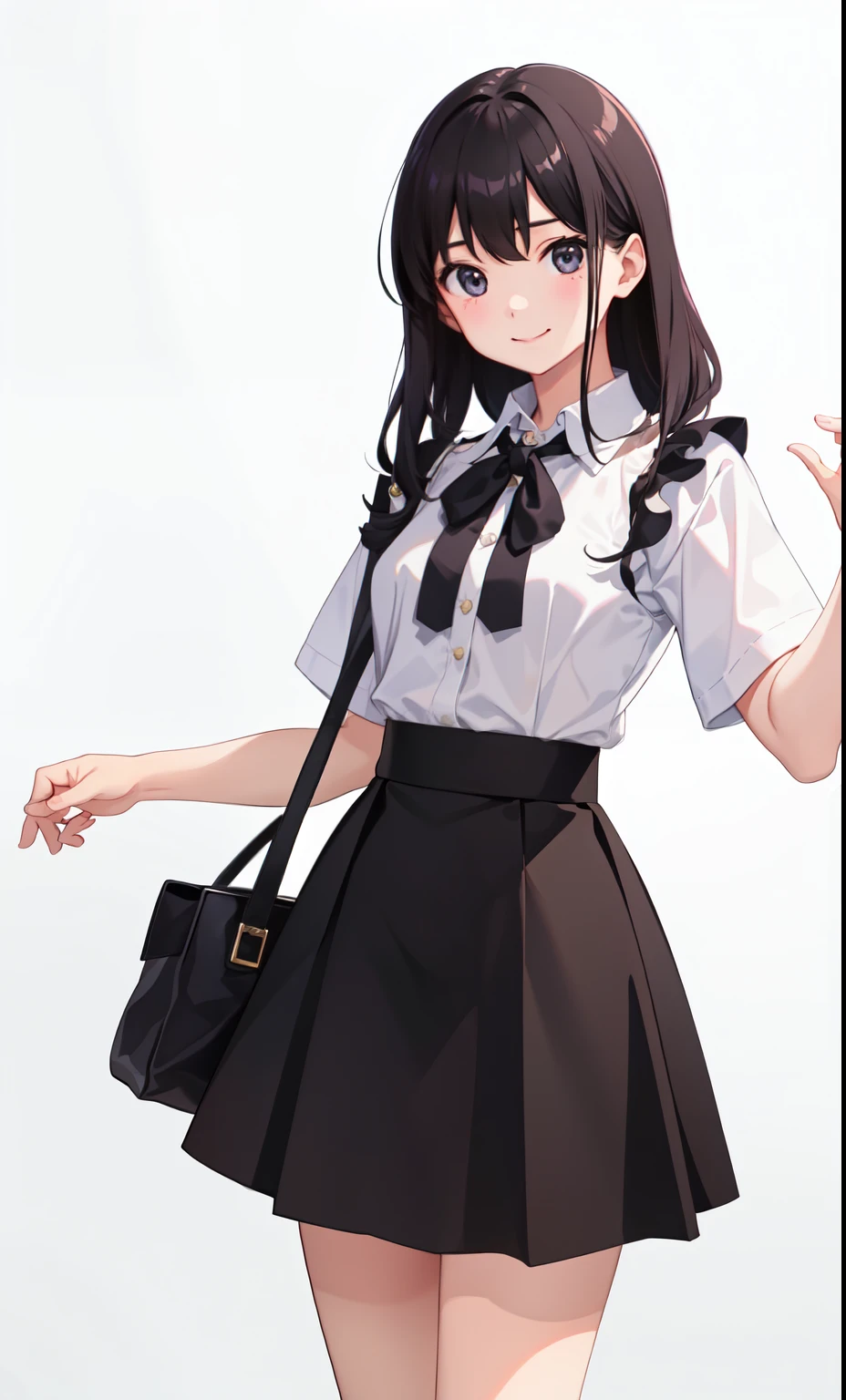 girl、かわいいgirl、smile、shirt、blouse、skirt、（small breasts）、Flat chest、