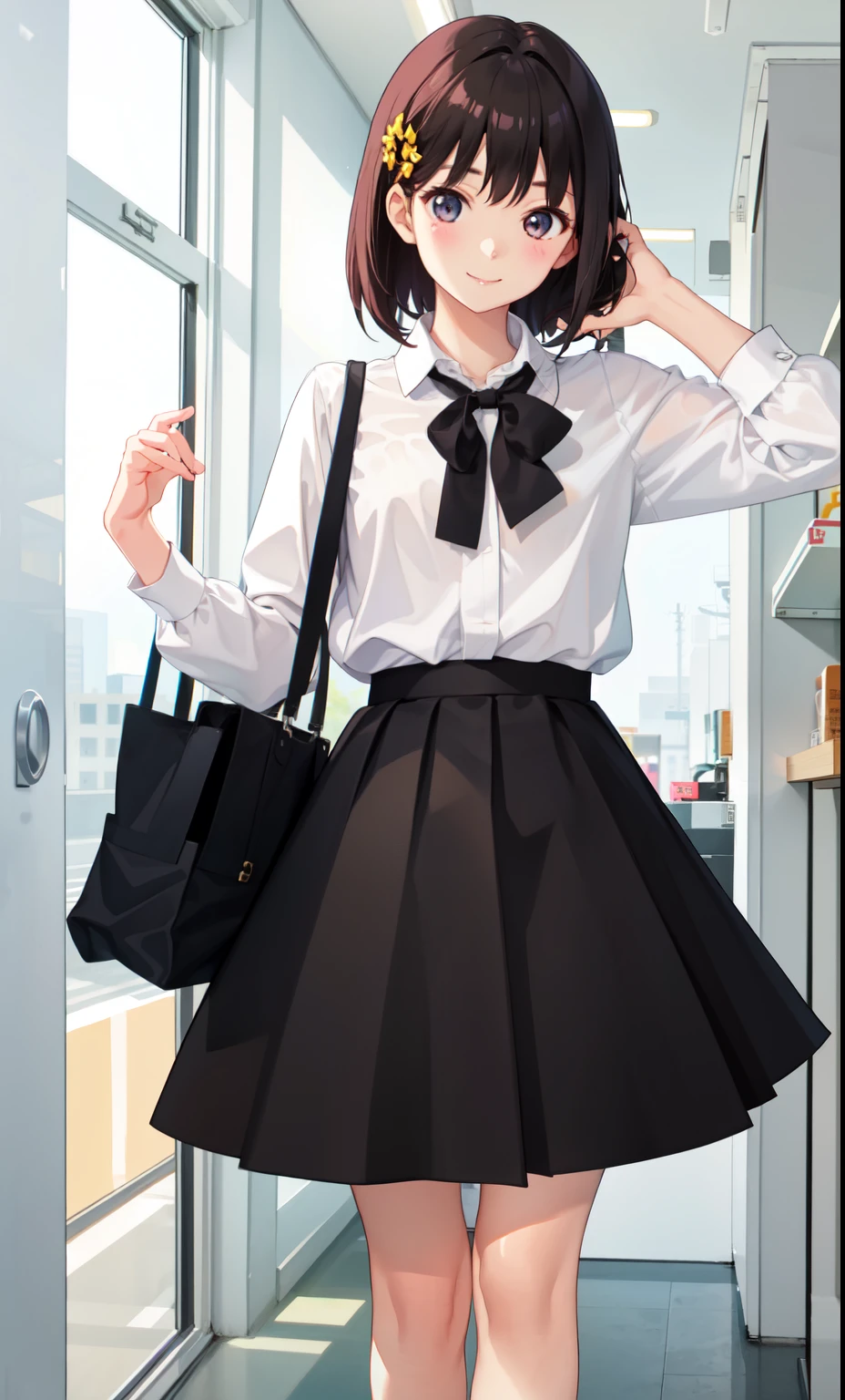 girl、かわいいgirl、smile、shirt、blouse、skirt、(small breasts)、Flat chest、