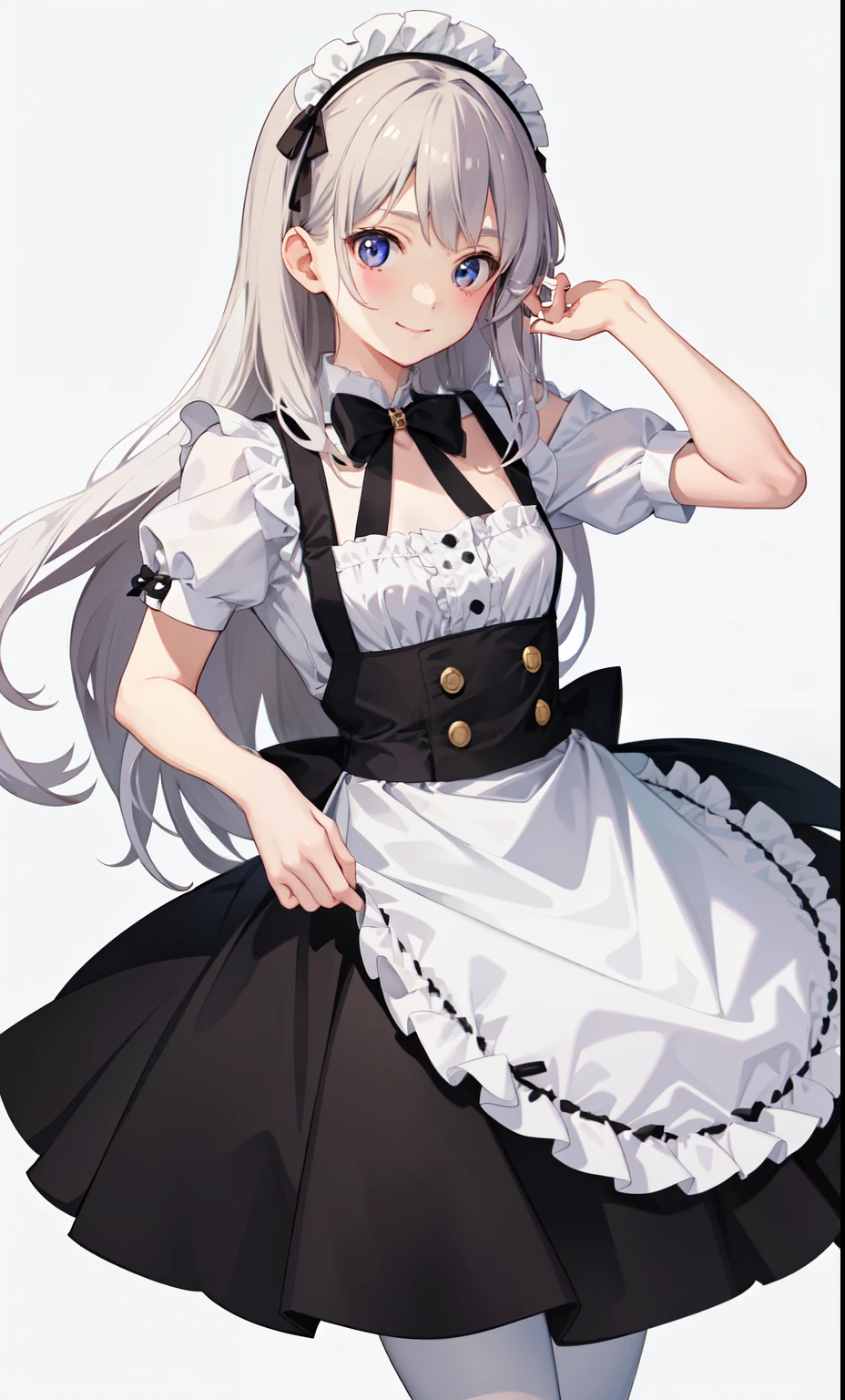 girl、かわいいgirl、smile、shirt、blouse、skirt、Maid Costume、(small breasts)、Flat chest、