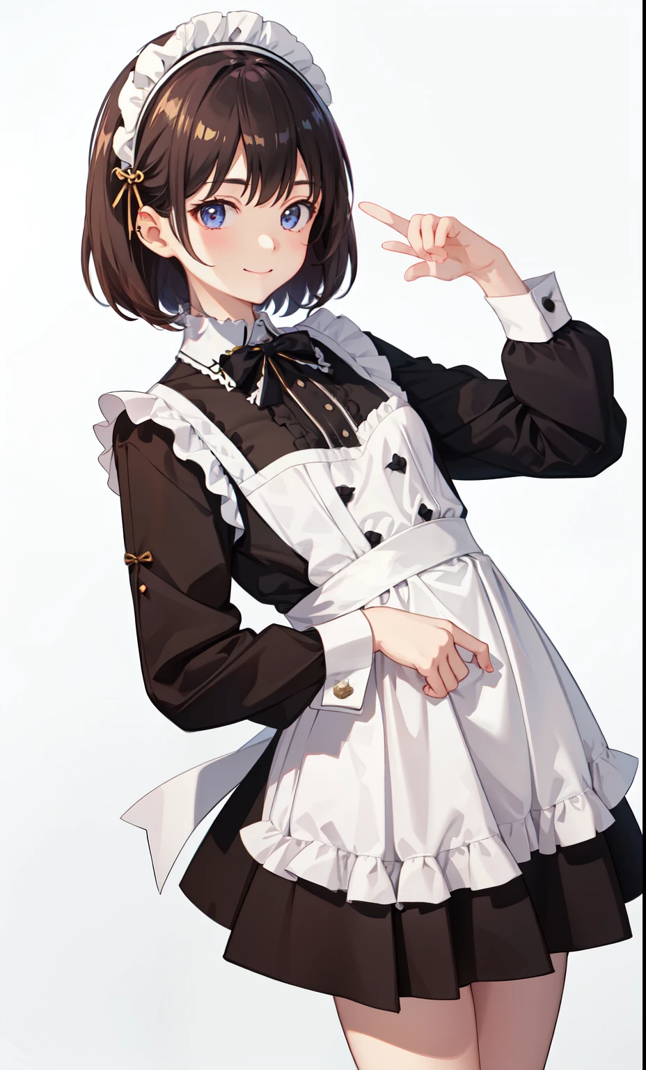 girl、かわいいgirl、smile、shirt、blouse、skirt、Maid Costume、(small breasts)、Flat chest、