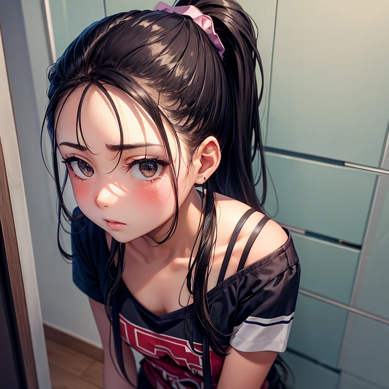 girl, cum whore, ponytail hairstyle, slut