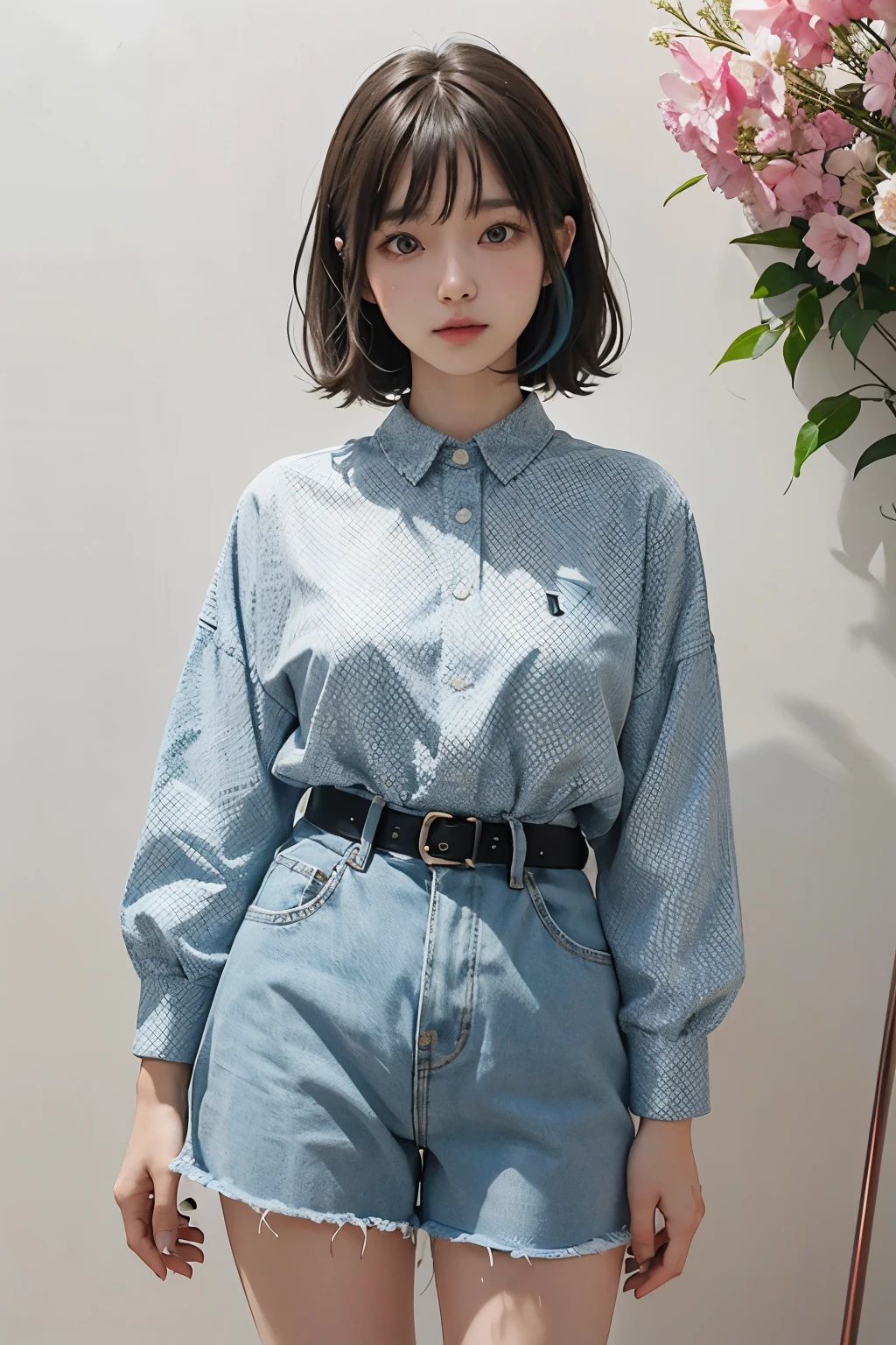 Arapé girl wearing multi-colored casual clothes in front of a colorful background, official artwork, still promotion, official art, Photo shoot, Promotional photos, Aya Takano Color Style, Chiho, Promotional art, promo shot, colorful photos, promo still, Promotional images, Photo shoot, best artist, Portrait of Korean twenties, Random Actions,