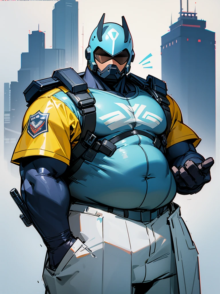 Daddy,fat body,muscle, police suit