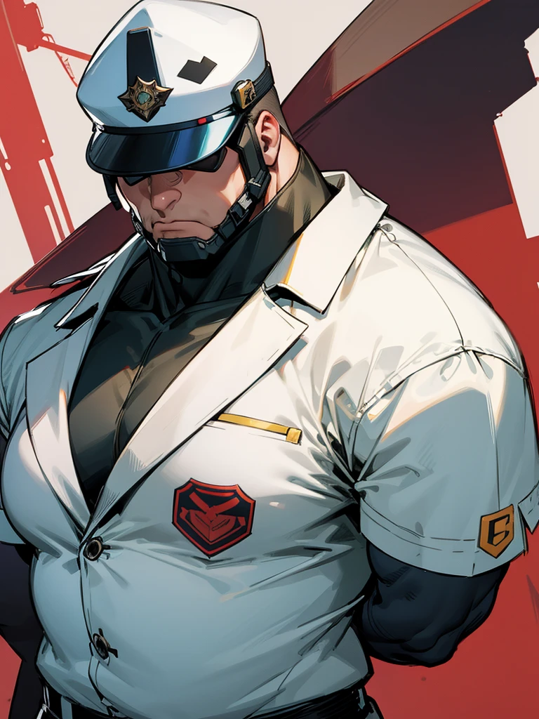 Daddy,fat body,muscle, police suit
