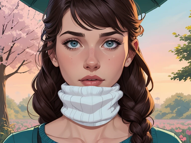 Personagem (nua roupas nua pelada sem roupas) imagem de desenho animado de uma mulher jovem .cartoon style illustration, estilo de arte dos desenhos animados,digital illustration style, design de personagens altamente detalhado, arte digital detalhada profissional, floresta Design de personagens de retrato, beautiful digital illustration, retrato de alta qualidade, Arte em quadrinhos, mulher jovem. expression of sexual desire well-aligned braided hair . Roupas leves de primavera