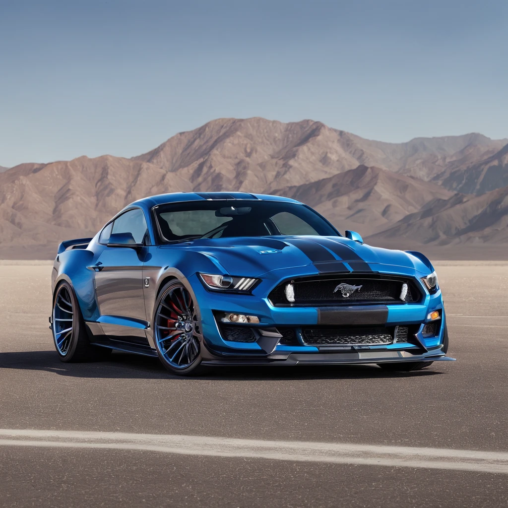 Super exotic muscle car Ford Mustang GT500 lowrider Style