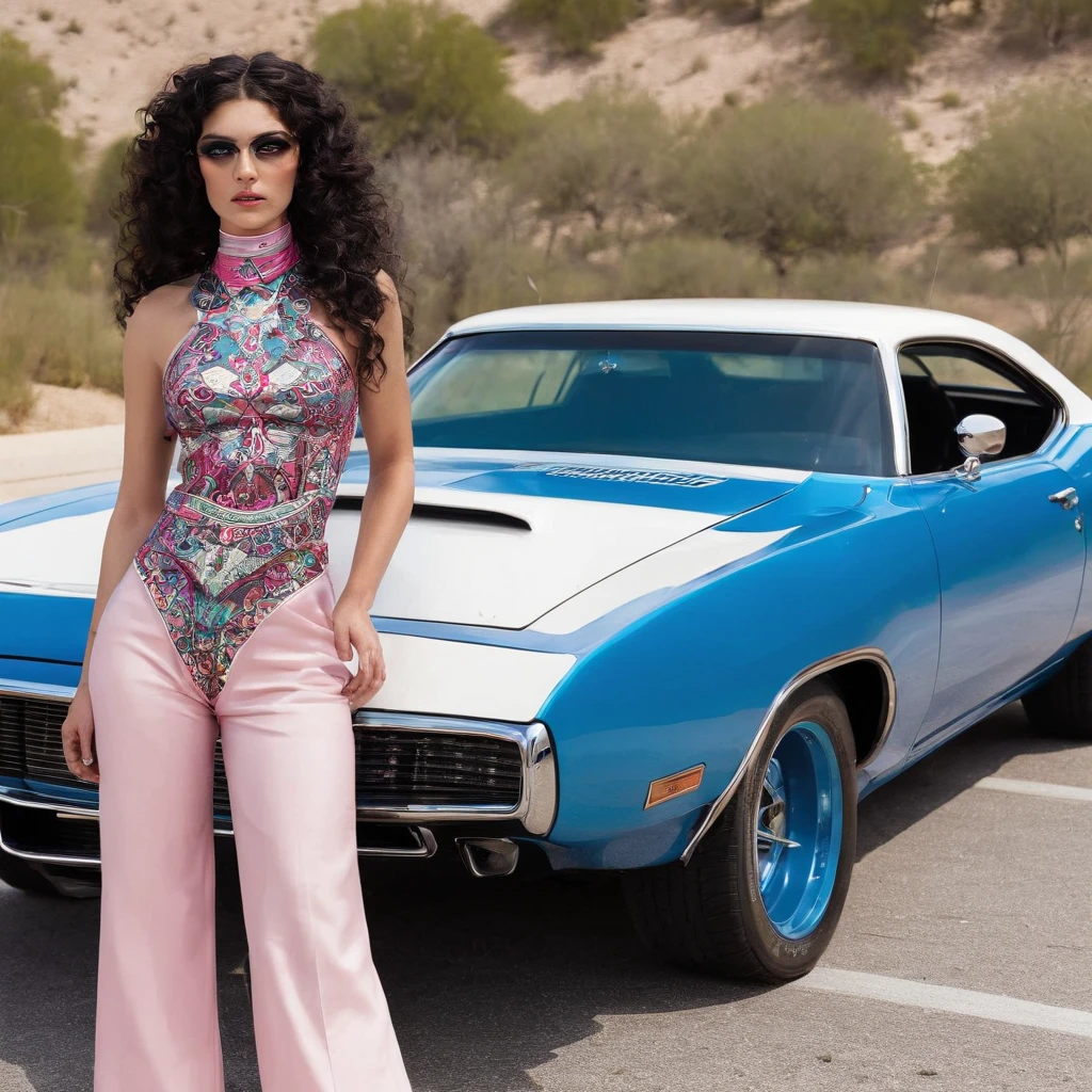 Super exotic Dodge Daytona 1970 model tricked out lowrider Style