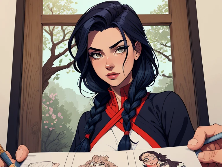 Personagem do jogo assassin screed (nua roupas nua pelada sem roupas) imagem de desenho animado de uma mulher jovem .cartoon style illustration, estilo de arte dos desenhos animados,digital illustration style, design de personagens altamente detalhado, arte digital detalhada profissional, floresta Design de personagens de retrato, beautiful digital illustration, retrato de alta qualidade, Arte em quadrinhos, mulher jovem. expression of sexual desire well-aligned braided hair . Roupas leves de primavera. Personagem do jogo assassin screed