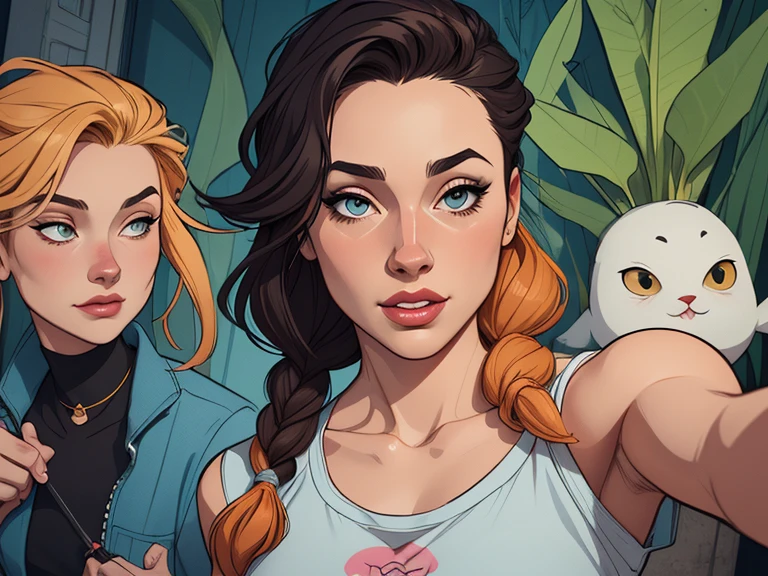 Personagem do jogo assassin screed (nua roupas nua pelada sem roupas) imagem de desenho animado de uma mulher jovem .cartoon style illustration, estilo de arte dos desenhos animados,digital illustration style, design de personagens altamente detalhado, arte digital detalhada profissional, floresta Design de personagens de retrato, beautiful digital illustration, retrato de alta qualidade, Arte em quadrinhos, mulher jovem. expression of sexual desire well-aligned braided hair . Roupas leves de primavera. Personagem do jogo assassin screed