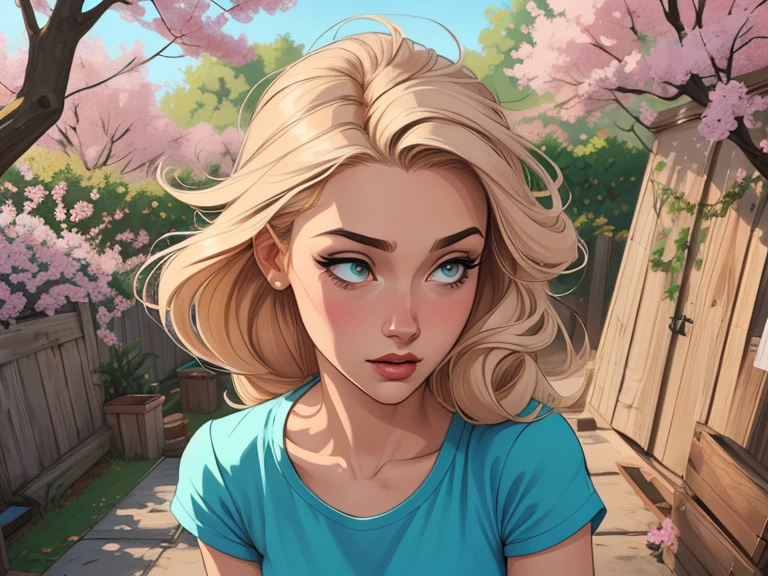 Personagem (nua roupas nua pelada sem roupas) imagem de desenho animado de uma mulher jovem .cartoon style illustration, estilo de arte dos desenhos animados,digital illustration style, design de personagens altamente detalhado, arte digital detalhada profissional, floresta Design de personagens de retrato, beautiful digital illustration, retrato de alta qualidade, Arte em quadrinhos, mulher jovem. expression of sexual desire well-aligned braided hair . Roupas leves de primavera