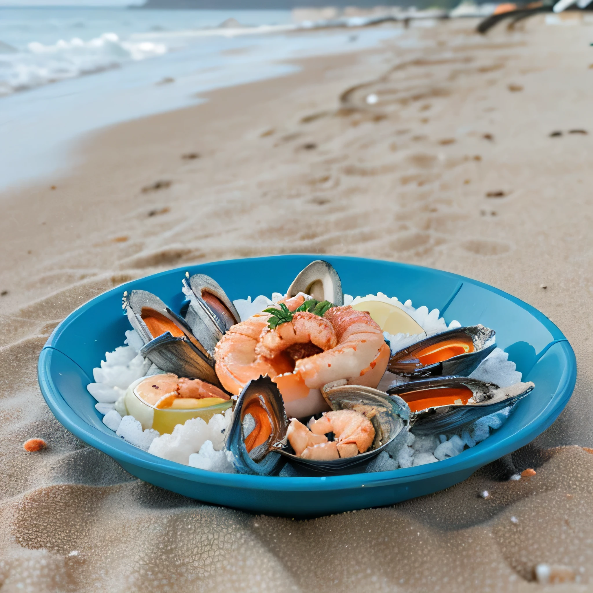 seafood on the beach