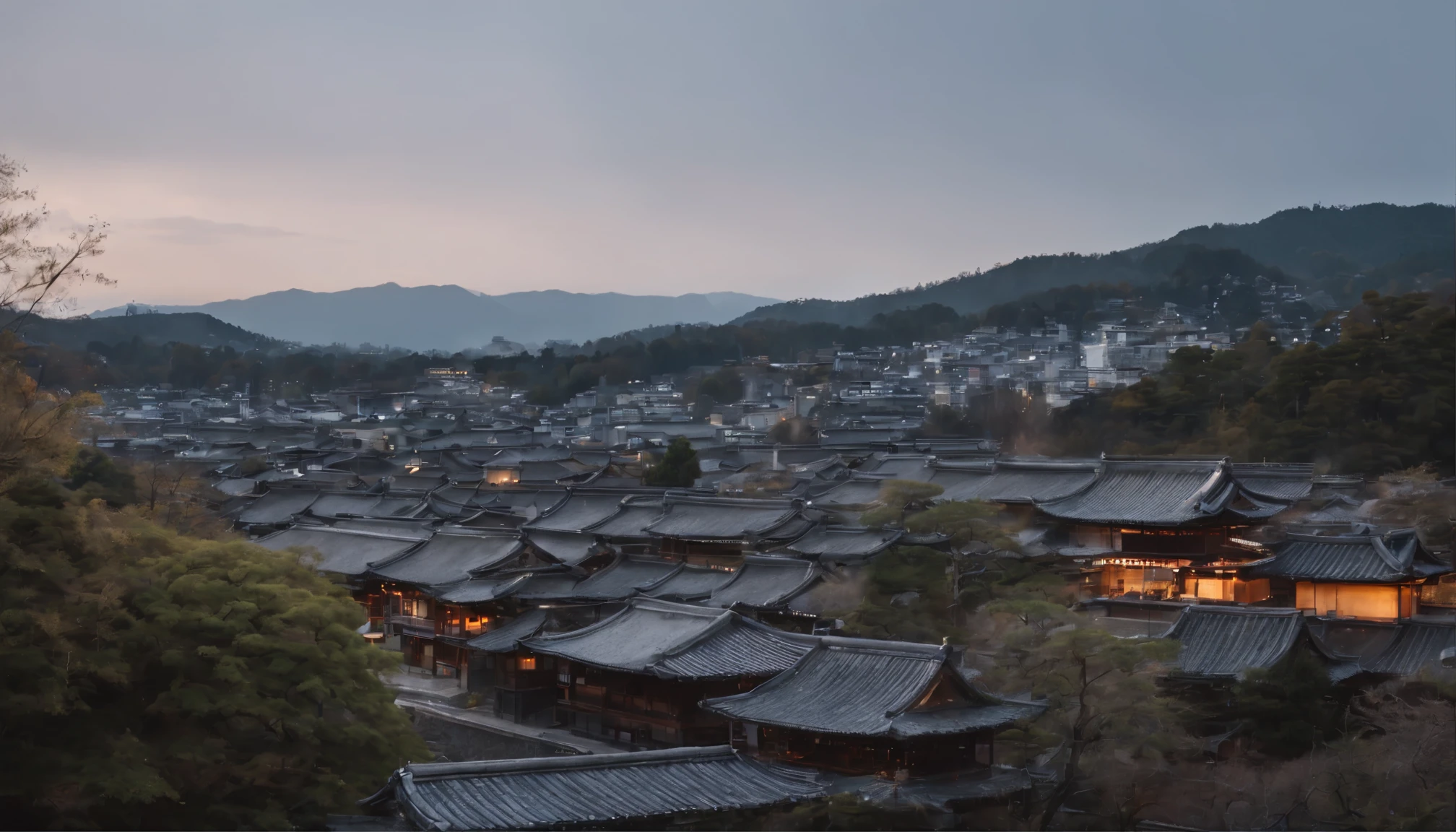 Kyoto cityscape、Cat