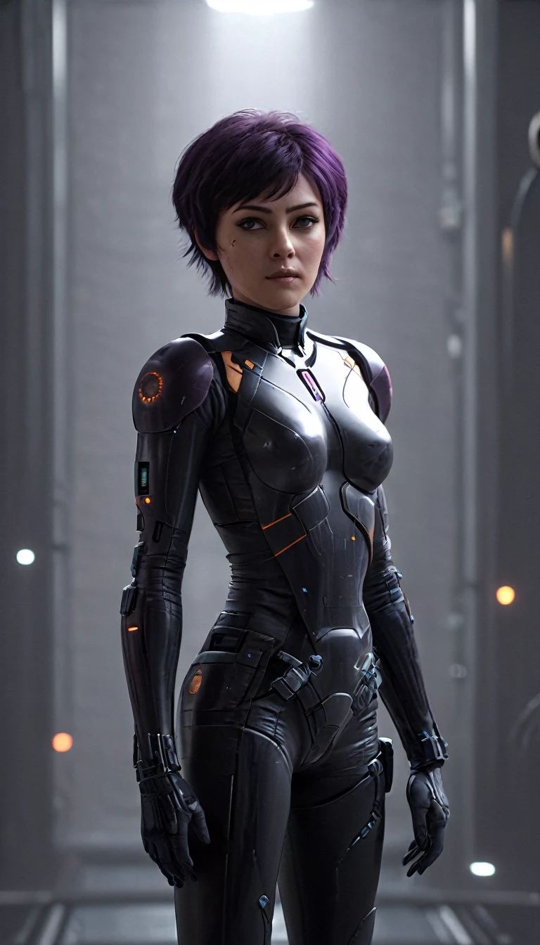 professional 3d model Cinematic scene, sabine wren, HUGE BREASTS, Ghost in the Shell, detailed background, masterpiece, best quality, high quality, highres, absurdres . octane render, highly detailed, volumetric, dramatic lighting