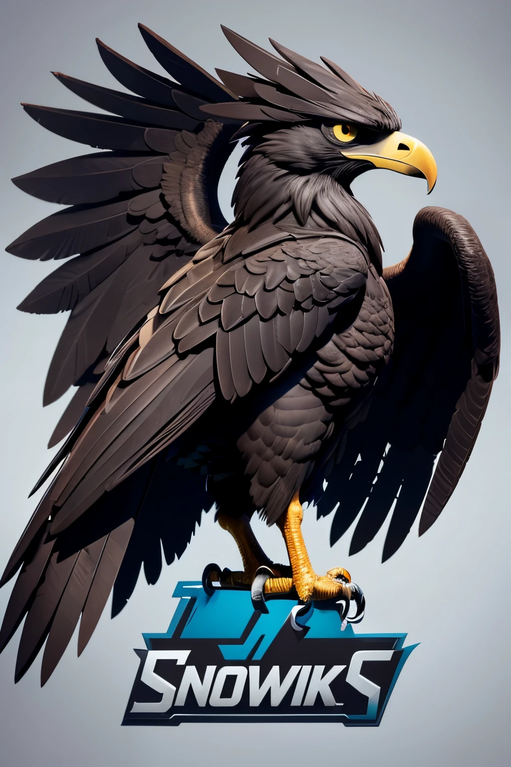 crie uma logo e-sports simples, It doesn't have to be realistic, with the name dark hawk and a hawk as a mascot