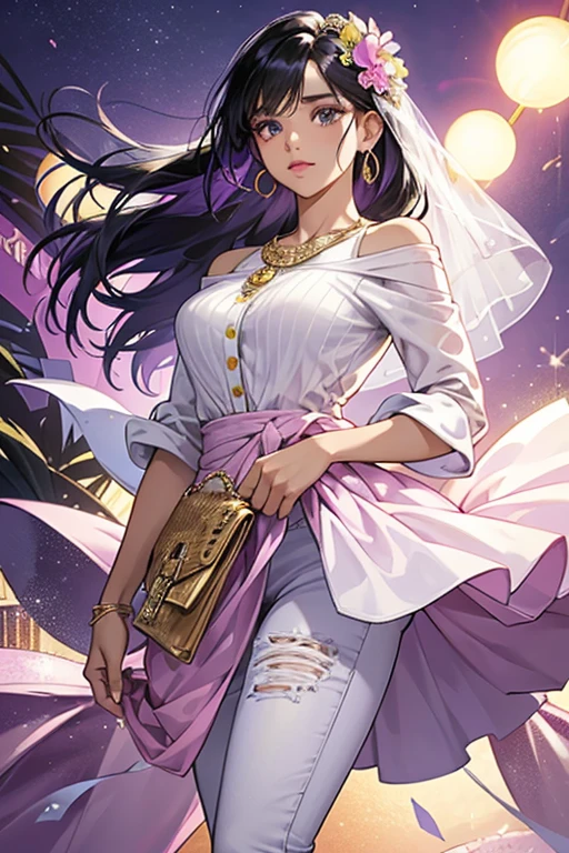 (inking, incredible: 1.3, Unified 8k wallpaper, realisitic, detailded: 1.2, work of art, illustration), [((1 girl), upper_cos, dynamic angle, world work of art theater: 1.2, best qualityer, restrained, comely, ghost dance sweater, long flowing hair, sheen suave: 0.8, double chrysanthemum), :( film lighting: 1.3, just_sheen: 1.2, Dunhuang elements)]