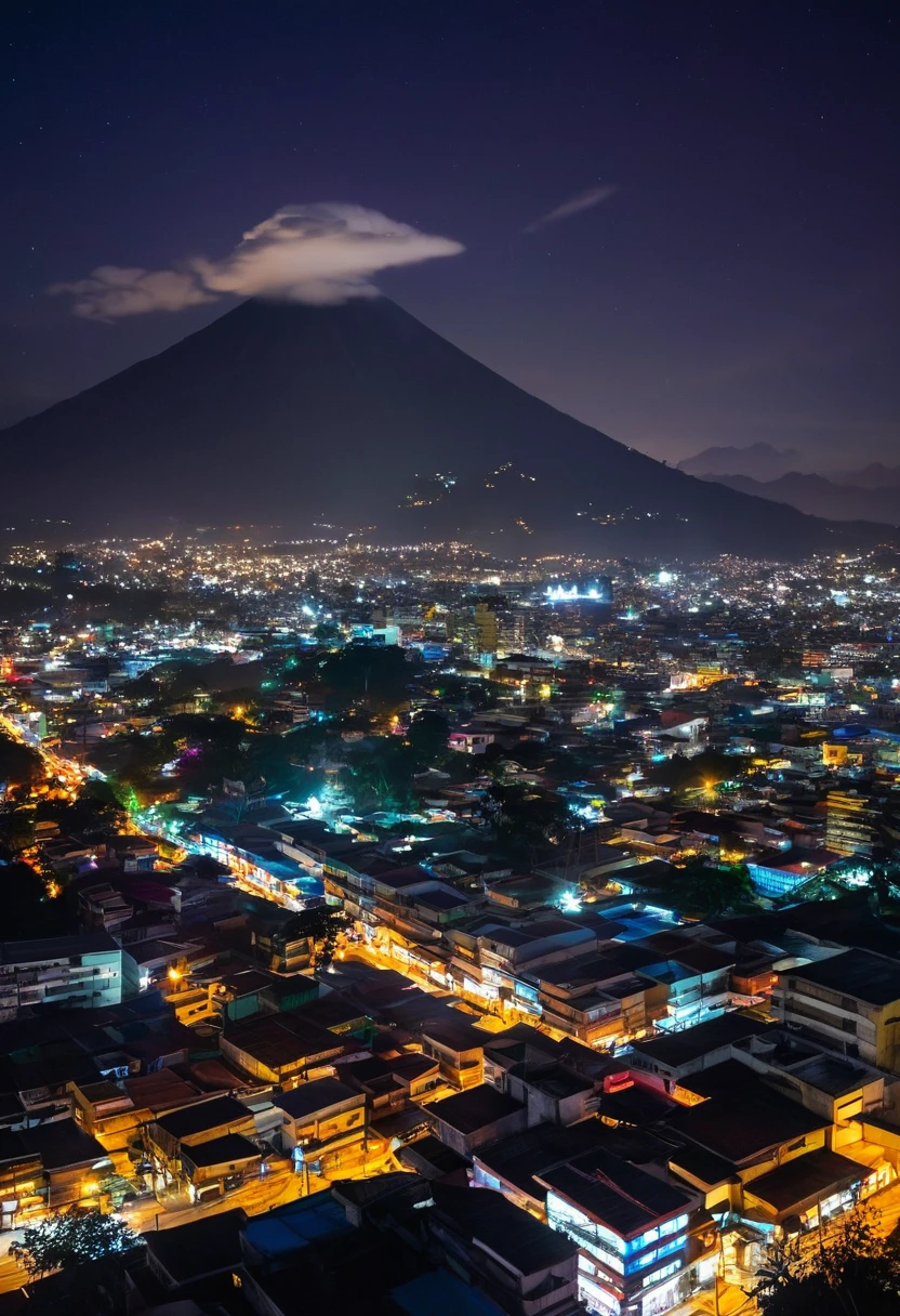 Una imagen de la ciudad de guatemala vista desde un departamento de noche