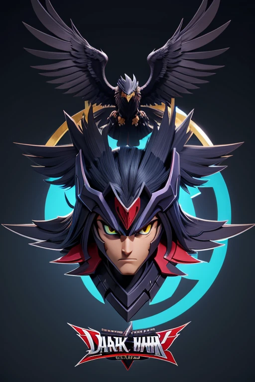 create a simple e-sports logo it doesn&#39;t have to be realistic with the name dark hawk with the yu-gi-oh theme