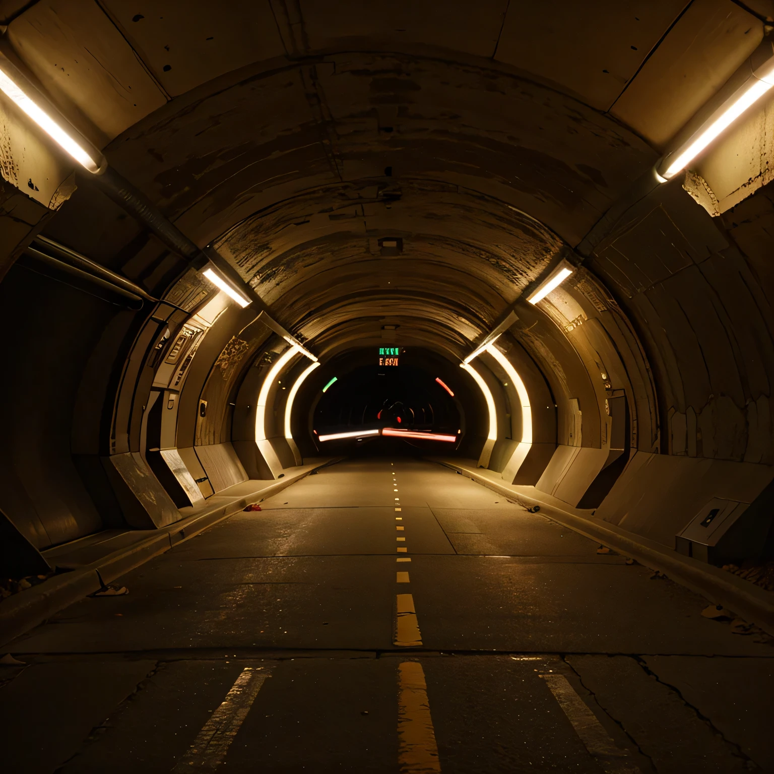 Lights and lights in tunnel