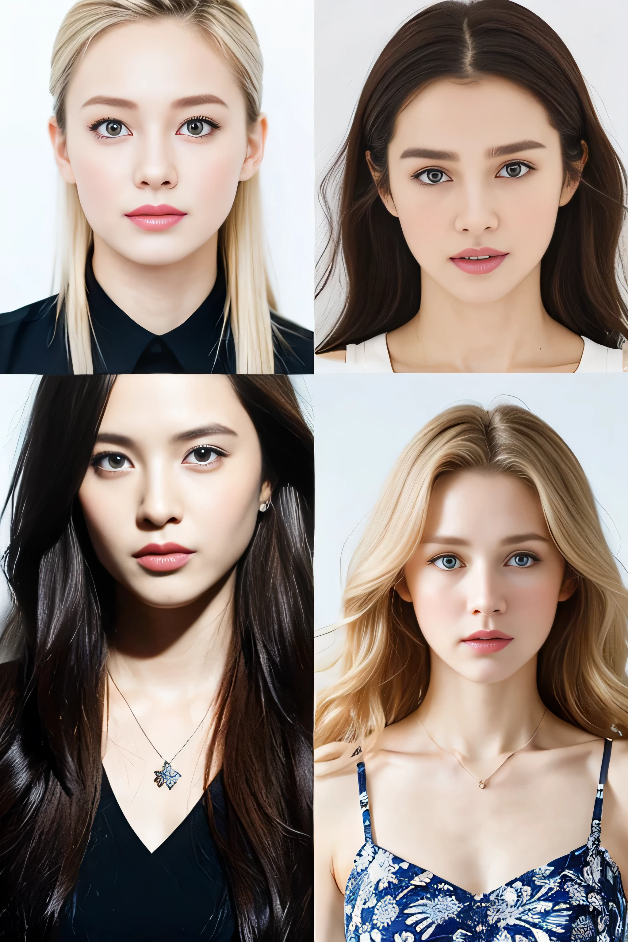 Make “A resume picture of a girl who 19-year-old girl, has “A mixed look” of: Denise Zich(German actresses) and Anna Borisovna Chipovskaya(Russian Actress), has noticeble brigh blue eyes and yellow hair and a world top-class beauty. 