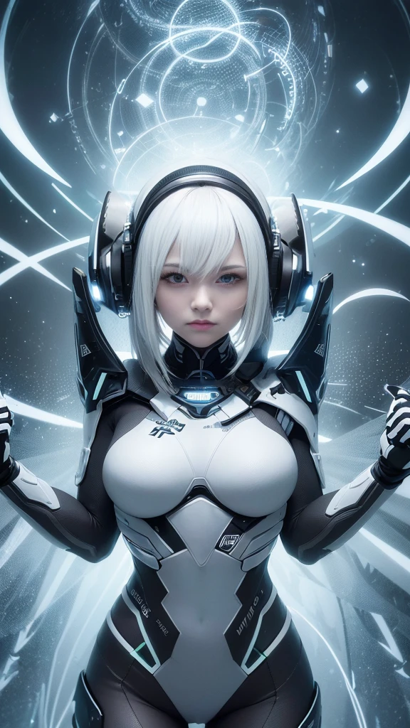 ((Melhor qualidade)), ((obra de arte)), (muito detalhado:1.3), 3D, lindo (Ciberpunk:1.3) Hacker feminina, penteado moicano, voltar ao visualizador, Cabelo grosso, terminal de computador operacional, head-mounted display, servidor de computador, LCD screen, fiber optic cable, logotipo da empresa, HDR (high-range dynamics), rastreamento de raio, NVIDIA RTX, Super resolution, Irreal 5, underground dispersal, Textura PBR, Post-processing, Anisotropic filtering, profundidade de campo, maximum sharpness and sharpness, Texturas multicamadas, Albedo e mapas de destaque, surface shading, Accurate simulation of light-material interactions, Perfect proportions, octane rendering, duotone lighting, ISO baixo, White balance, rule of thirds, grande abertura, 8k cru, subpixels eficientes, subpixel convolution, luminous particles, dynamic pose